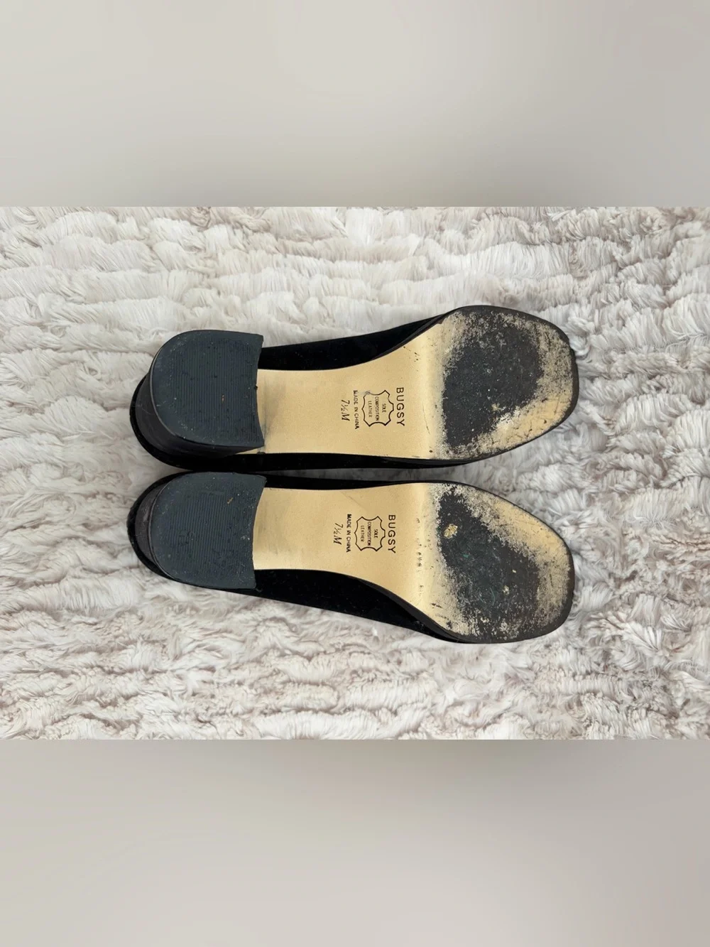 Apostrophe Bugsy Black Velvet Wedge Heels 7.5 M